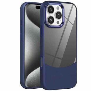 For iPhone 15 Pro Litchi Texture TPU Hybrid Acrylic Phone Case(Blue)