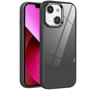 For iPhone 13 Litchi Texture TPU Hybrid Acrylic Phone Case(Black)