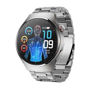 MT200 1.43 inch AMOLED IP67 Steel Band Smart Call Watch, Support ECG(Silver)