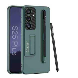 For Samsung Galaxy S25+ 5G GKK Ultra-thin Holder Phone Case with Pen Slots & Stylus Pen(Green)