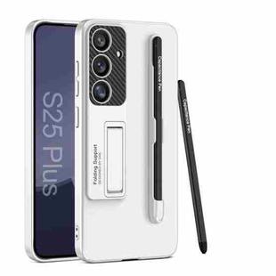 For Samsung Galaxy S25+ 5G GKK Ultra-thin Holder Phone Case with Pen Slots & Stylus Pen(Silver)
