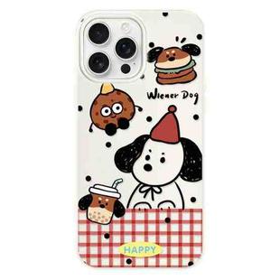 For iPhone 16 Pro Max Skin Feeling Jelly TPU Hybrid PC Phone Case(Hamburger Dachshund Beige)