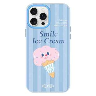 For iPhone 16 Pro Max Skin Feeling Jelly TPU Hybrid PC Phone Case(Smiling Ice Cream Blue)