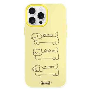 For iPhone 16 Pro Skin Feeling Jelly TPU Hybrid PC Phone Case(Animal Lines Yellow)