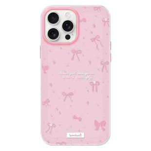 For iPhone 16 Pro Skin Feeling Jelly TPU Hybrid PC Phone Case(Love Bow Pink)