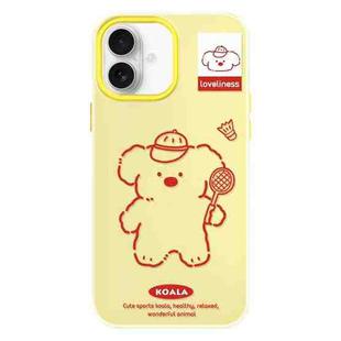 For iPhone 16 Plus Skin Feeling Jelly TPU Hybrid PC Phone Case(Koala Yellow)