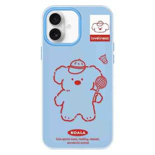 For iPhone 16 Plus Skin Feeling Jelly TPU Hybrid PC Phone Case(Koala Blue)