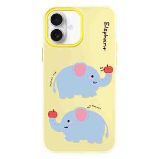 For iPhone 16 Plus Skin Feeling Jelly TPU Hybrid PC Phone Case(Elephant Yellow)