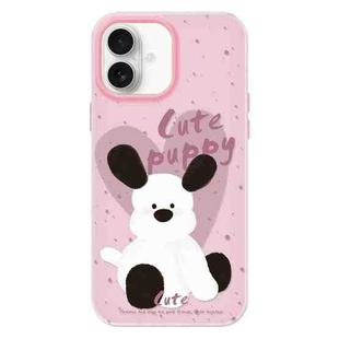 For iPhone 16 Plus Skin Feeling Jelly TPU Hybrid PC Phone Case(Puppy Pillow Pink)