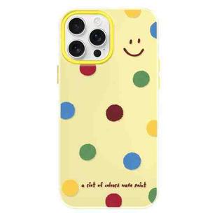 For iPhone 15 Pro Skin Feeling Jelly TPU Hybrid PC Phone Case(Polka Dots Smile Yellow)