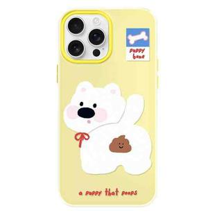 For iPhone 15 Pro Skin Feeling Jelly TPU Hybrid PC Phone Case(Pooping Puppy Yellow)