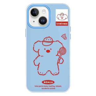 For iPhone 15 Plus Skin Feeling Jelly TPU Hybrid PC Phone Case(Koala Blue)