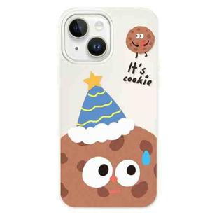 For iPhone 15 Plus Skin Feeling Jelly TPU Hybrid PC Phone Case(Celebration Cookies White)