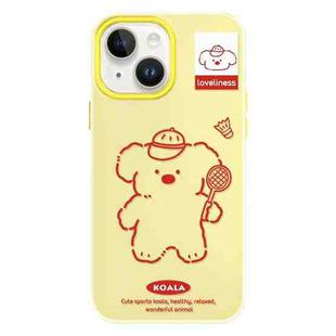 For iPhone 15 Skin Feeling Jelly TPU Hybrid PC Phone Case(Koala Yellow)