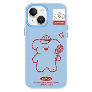 For iPhone 15 Skin Feeling Jelly TPU Hybrid PC Phone Case(Koala Blue)