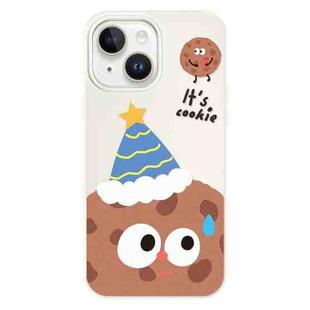 For iPhone 15 Skin Feeling Jelly TPU Hybrid PC Phone Case(Celebration Cookies White)