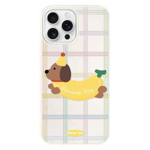 For iPhone 14 Pro Skin Feeling Jelly TPU Hybrid PC Phone Case(Line Banana White)