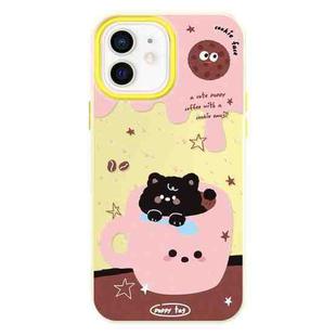 For iPhone 12 Skin Feeling Jelly TPU Hybrid PC Phone Case(Teacup Puppy Yellow)