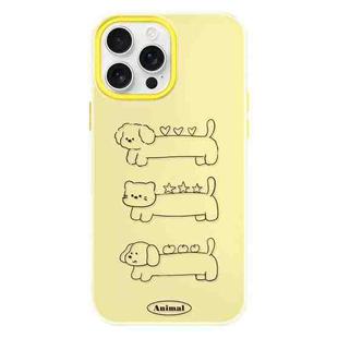 For iPhone 11 Pro Max Skin Feeling Jelly TPU Hybrid PC Phone Case(Animal Lines Yellow)