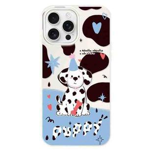 For iPhone 11 Pro Max Skin Feeling Jelly TPU Hybrid PC Phone Case(Spotted Puppy White)
