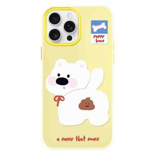 For iPhone 11 Pro Max Skin Feeling Jelly TPU Hybrid PC Phone Case(Pooping Puppy Yellow)