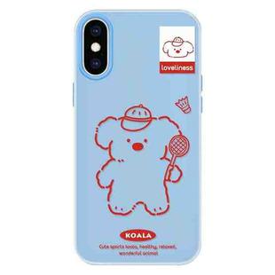 For iPhone X / XS Skin Feeling Jelly TPU Hybrid PC Phone Case(Koala Blue)