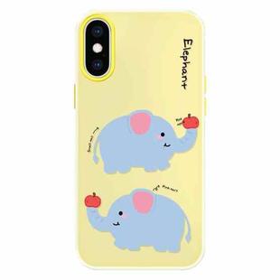 For iPhone X / XS Skin Feeling Jelly TPU Hybrid PC Phone Case(Elephant Yellow)