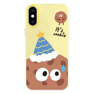 For iPhone X / XS Skin Feeling Jelly TPU Hybrid PC Phone Case(Celebration Cookies Yellow)