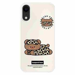 For iPhone XR Skin Feeling Jelly TPU Hybrid PC Phone Case(Leopard Bear White)