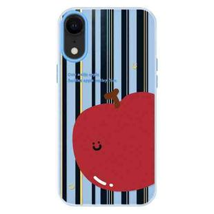 For iPhone XR Skin Feeling Jelly TPU Hybrid PC Phone Case(Big Apple Blue)