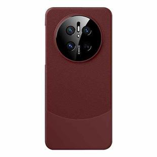 For Huawei Mate 70 Lens Protection PC Hybrid Plain Leather Phone Case(Red)