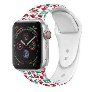 For Apple Watch 46mm / 49mm / 45mm / 44mm Christmas Pattern Silicone Watch Band(Childlike Christmas 1)