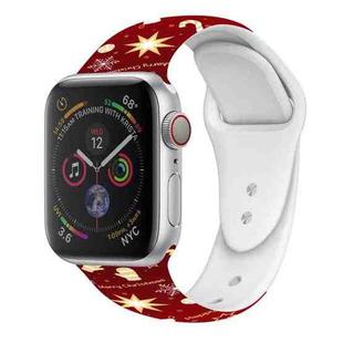 For Apple Watch 46mm / 49mm / 45mm / 44mm Christmas Pattern Silicone Watch Band(New Year Christmas)