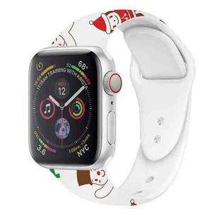 For Apple Watch 46mm / 49mm / 45mm / 44mm Christmas Pattern Silicone Watch Band(Christmas Snowman)