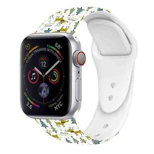 For Apple Watch 46mm / 49mm / 45mm / 44mm Christmas Pattern Silicone Watch Band(Forest Christmas)