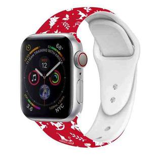 For Apple Watch 46mm / 49mm / 45mm / 44mm Christmas Pattern Silicone Watch Band(Auspicious Christmas)