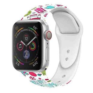 For Apple Watch 42mm / 41mm / 40mm / 38mm Christmas Pattern Silicone Watch Band(Funny Christmas)