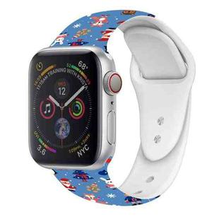 For Apple Watch 42mm / 41mm / 40mm / 38mm Christmas Pattern Silicone Watch Band(Animal Christmas)