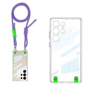 For Samsung Galaxy S25 Ultra 5G GKK Space Series Full Coverage Phone Case with Crossbody Rope(Purple)