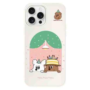 For iPhone 16 Pro Max Skin Feeling Jelly TPU Hybrid PC Phone Case(Birthday Puppy Beige)