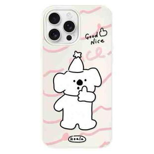 For iPhone 16 Pro Skin Feeling Jelly TPU Hybrid PC Phone Case(Like Koala White)