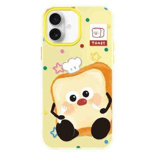 For iPhone 16 Plus Skin Feeling Jelly TPU Hybrid PC Phone Case(Bread Toast Yellow)