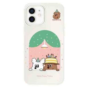 For iPhone 12 Skin Feeling Jelly TPU Hybrid PC Phone Case(Birthday Puppy Beige)