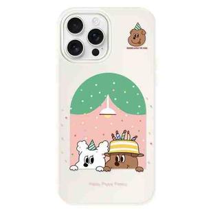 For iPhone 12 Pro Max Skin Feeling Jelly TPU Hybrid PC Phone Case(Birthday Puppy Beige)