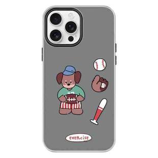 For iPhone 11 Pro Max Skin Feeling Jelly TPU Hybrid PC Phone Case(Baseball Brown Dog Black)