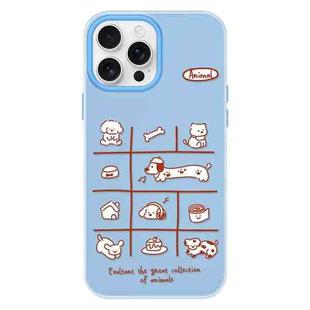 For iPhone 11 Pro Max Skin Feeling Jelly TPU Hybrid PC Phone Case(Red Line Dog Blue)