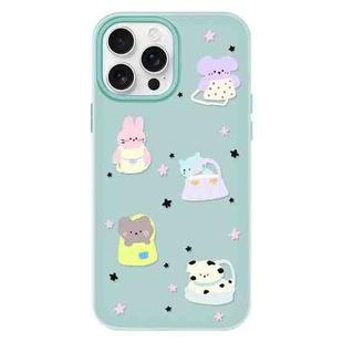 For iPhone 11 Pro Max Skin Feeling Jelly TPU Hybrid PC Phone Case(Star Animal Light Green)
