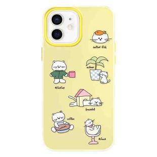 For iPhone 11 Skin Feeling Jelly TPU Hybrid PC Phone Case(Daze Cat Yellow)