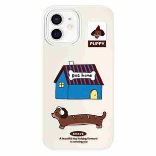 For iPhone 11 Skin Feeling Jelly TPU Hybrid PC Phone Case(Dog House White)
