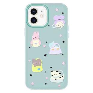 For iPhone 11 Skin Feeling Jelly TPU Hybrid PC Phone Case(Star Animal Light Green)